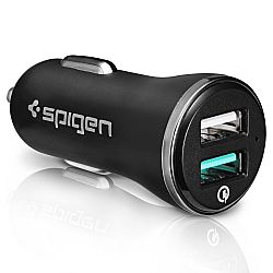 SPIGEN F27QC QC3.0 2-PORT CAR CHARGER BLACK 000CG20643